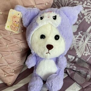 Cute Dog in Kuromi Costume Plush